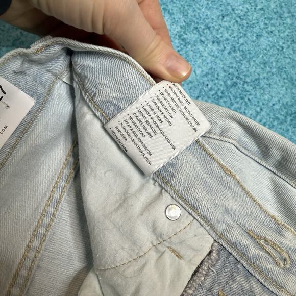 KanCan Womens 7/27 90s Flare Light Blue Jeans Wide Leg Distressed Denim - Picture 14 of 16